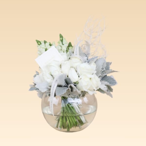 Bowl con Rosas, Perritos, Follaje de temporada Eugenia