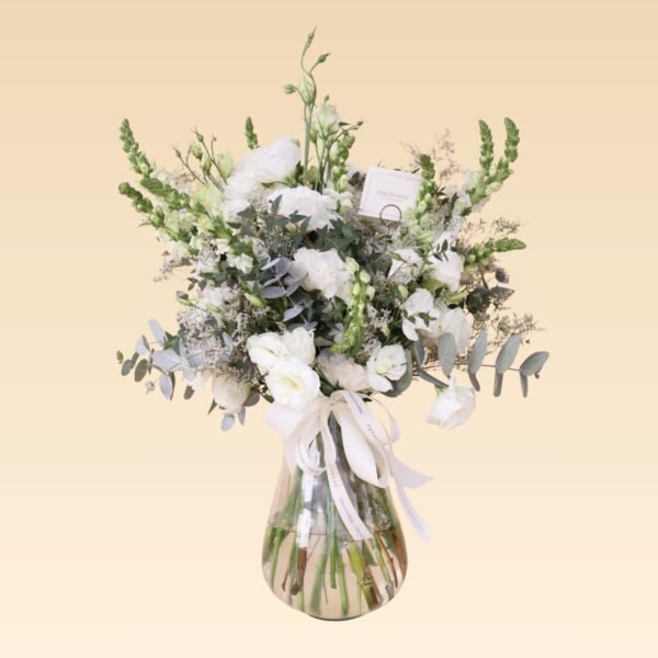 Jarrón con Lisianthus, Eucaliptos Sofia