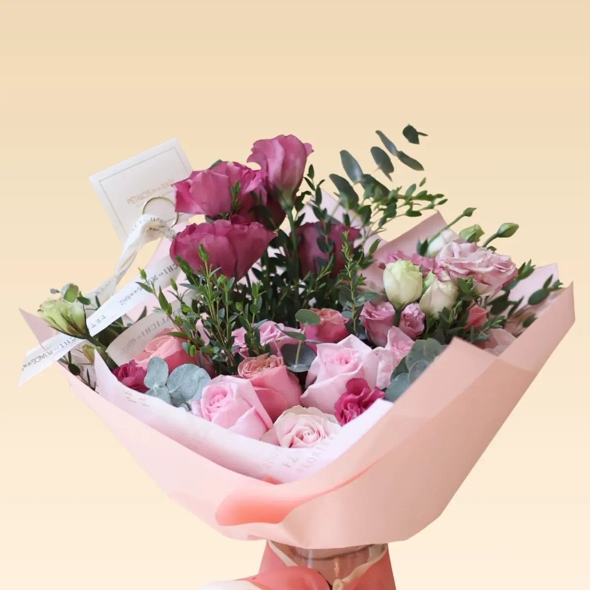 Ramo de Rosas, Lisianthus y Eucaliptos Melanie - Image 2